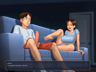 Cartoon Play: Summertime saga part 70 - night footjob stepsister