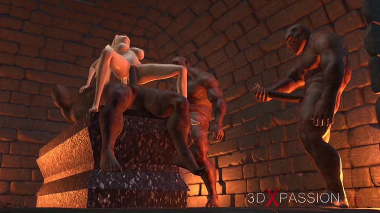 3dxpassion: Sweet teenage girl gets fucked hard by orcs in the...