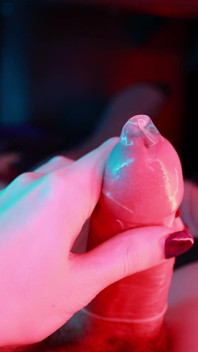 Closeup Condom Cum 