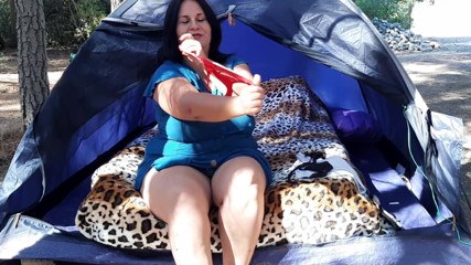 Riderqueen: BBW Stepmom Showing Underwear at Summer Camp