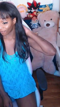 Full Cam Show Vanniall 2 Hours Stroking Cums in Her Own Mouth - Big Black Trans Girl Cock