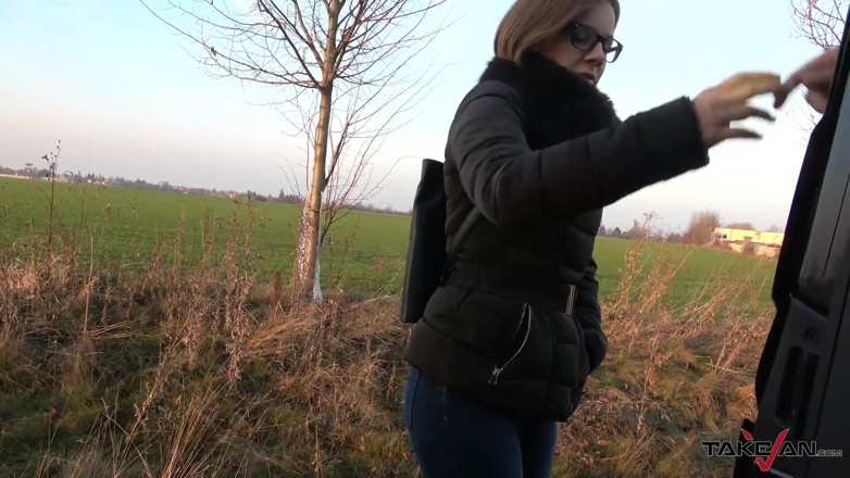 Take Van: Small tiny babe found in the fields and cum covered...