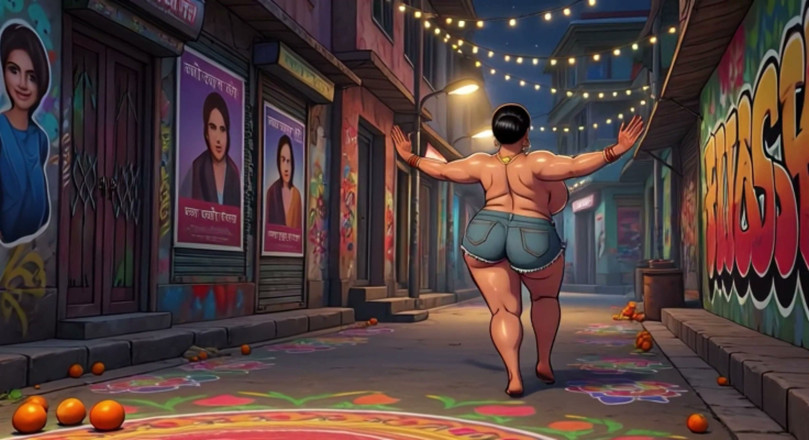 AI Porn: Curvy Big Tits Indian Animation