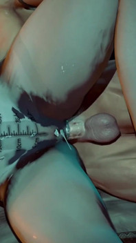 3D ragazza magra asiatica arrapata che indossa lingerie sexy
