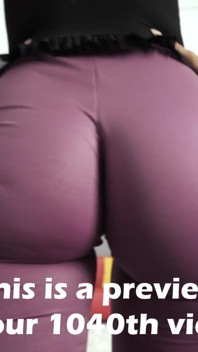 Holy Ass! Jiggly Bubble Butt Latina in Tight Purple Leggings!