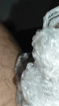 Dick in Plastic Ball Helps with Masturbation.