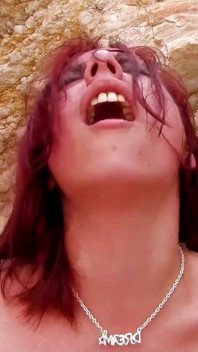 Slutty redhead girl Tania fucked to orgasm by stepdad on the beach