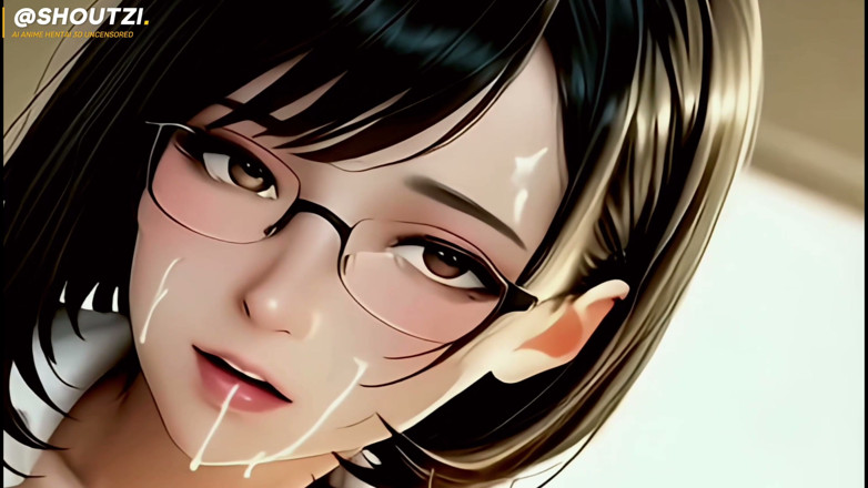 Shoutzi Anime Hentai3D Uncensored: Mei si cewek nakal berkacamata di kantor lagi asik nyepong...