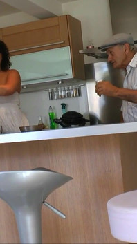 Old man fucks a young MILF who lets him touch her