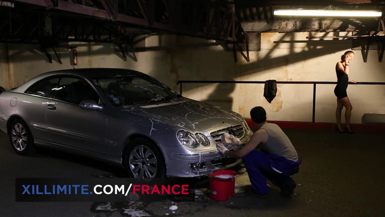 Made In France: Hot blonde seduces the guy washing her car