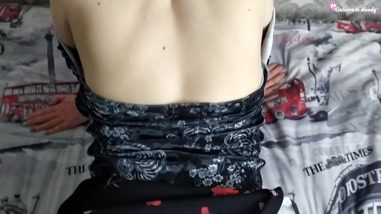 Unicorn In Hoodie: Cutie rough doggystyle, riding on top and cumshot on tits
