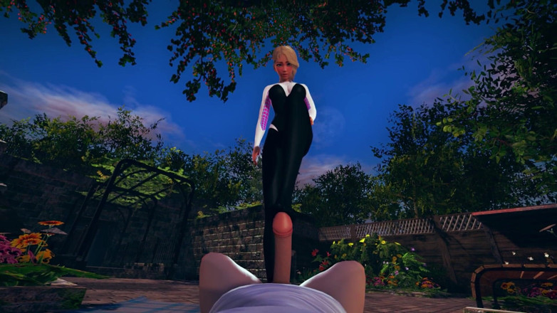 Waifu club 3D: Gwen Stacy footjob