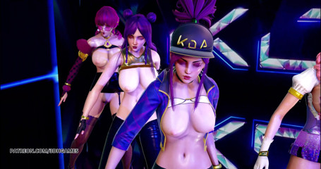 3D-Hentai Games: BlackPink - bermain dengan api striptis seksi KDA Ahri Akali