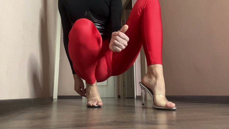 Skinny_lady69: Pięta klika palce, obcisłe legginsy Domme Bezszwowa pętla