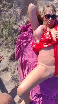 My Stepson Jerks off on Me on a Nude Beach