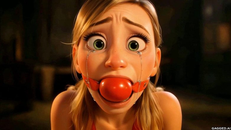 Gagged AI Cartoons: Le calvaire d’Olivia