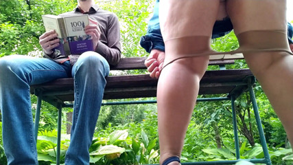 OurFetishLife: Curvy MILF in Pantyhose Peeing Next to Me in the...