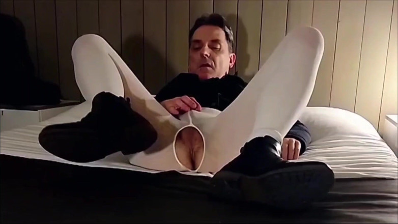 Joy Stardust: Ass Exposure and Anal Play in Open White Pantyhose
