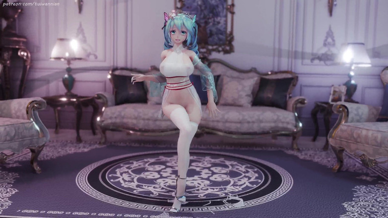 MikuMotion: Hatsune (g)i-dle - Queencard Ratu Seragam Erotik Striptease Payudara Kolosal Bergetar