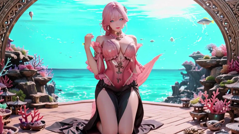 Seraphina Vale: Pink Mermaid Queen! Private Gaze in the Underwater Palace, From...
