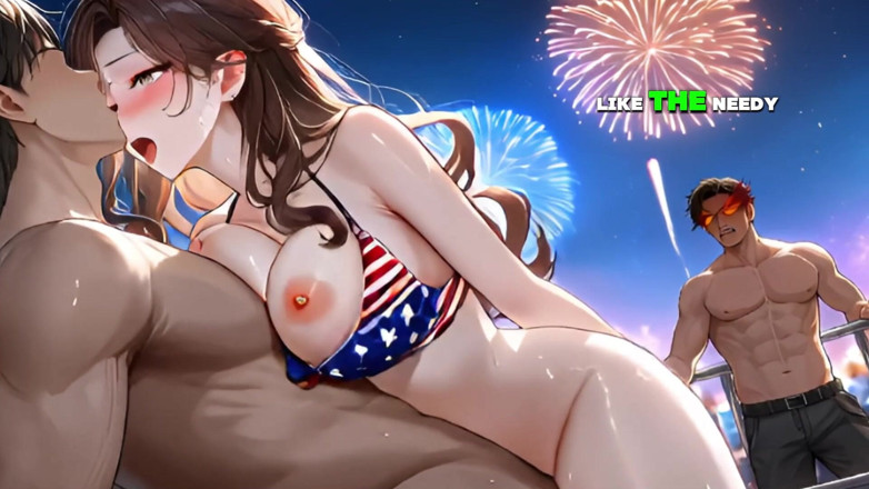 Private touch: Il creampie dei fuochi d'artificio della sorellastra mentre tutti guardano...