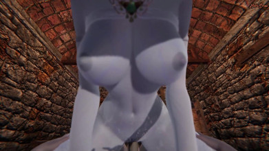 POV fucking the hot vampire milf Lady Dimitrescu in a sex dungeon. Resident evil village 3D Hentai.