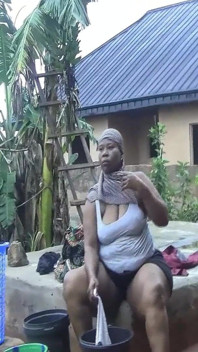 Checking Out My Stepbrother's Wife Big Booty as She Does Laundry