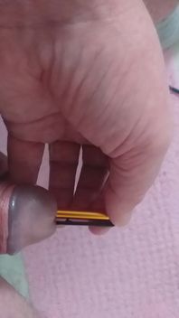 Daddy Stands on the Toilet and Plays with His Penis but a Pen