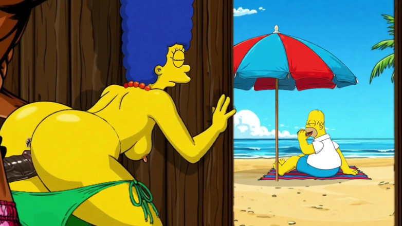 Octopussy Lovers Club: Пляжная сучка 2: Киска полная спермы. Мультфильм Симрсоны, пародия.