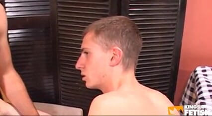 Gay Diaries: Blonde man gets ass banged in spreadeagle position after loosing...