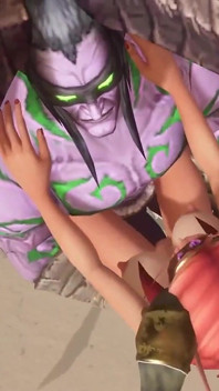 Illidan Stormrage stehen und tragen sie fickt eine heiße rothaarige elfe | Warcraft-parodie