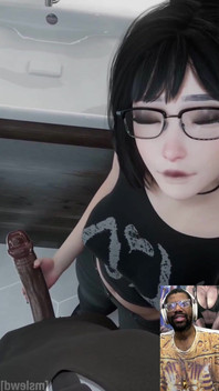 Super Cute Ass Goth Girl Jerks off a BBC