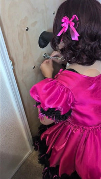 Sissy Maid in Bondage Sucking and Fucking Her Dildo