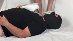 Mrs Mature Feet Using Her New Foot Boy