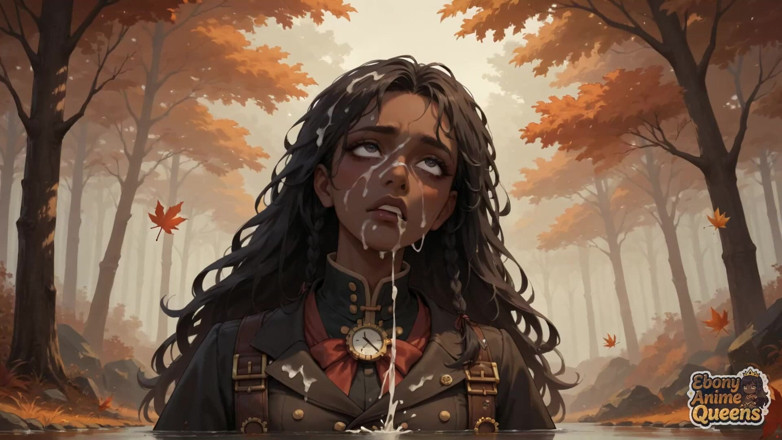 Ebony Anime Queens: 가을 숲에서 단정치 못한 어두운 색의 메가 걸레와 함께 오럴 쾌락을 즐기세요. 내 첫 후크업