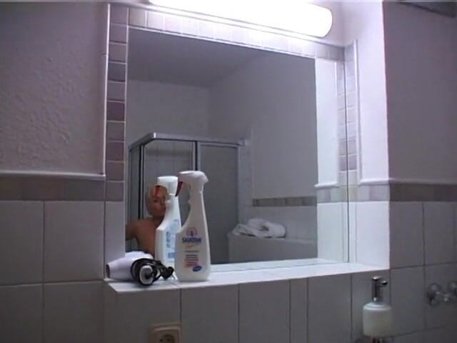 Lucky Cooch: Petite blonde MILF in bathroom