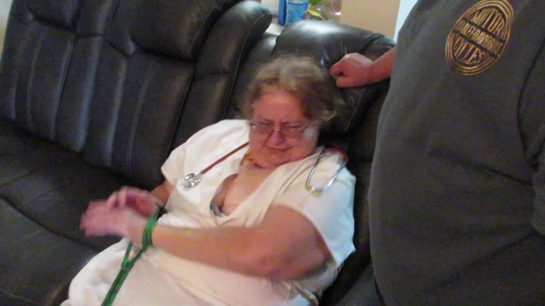 BBW nurse Vicki adventures with friends: Big boy isnt following the script but results are funny!