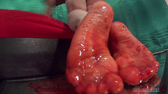 Nylondelux: Truskawkowe Zmiażdż nylonowe stopy