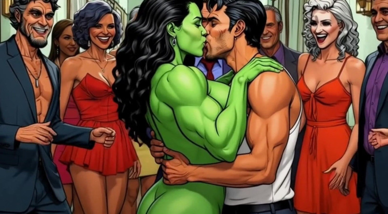 Octopussy Lovers Club: Slutty Hon-hulk nakenhet. Tecknad serie