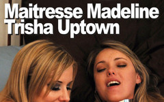 Picticon bondage and fetish: Maitresse Madeline & Trisha Uptown femdom femsub dildo růžové vyvrcholení