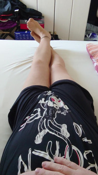 Nylonjunge in the Nightgown and Tights in Bed
