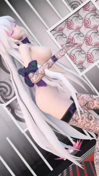 Yowane Haku klä av sig dans sexiga underkläder Hentai Stickysticky Song Mmd 3D Lila kläder färg Redigera smixix