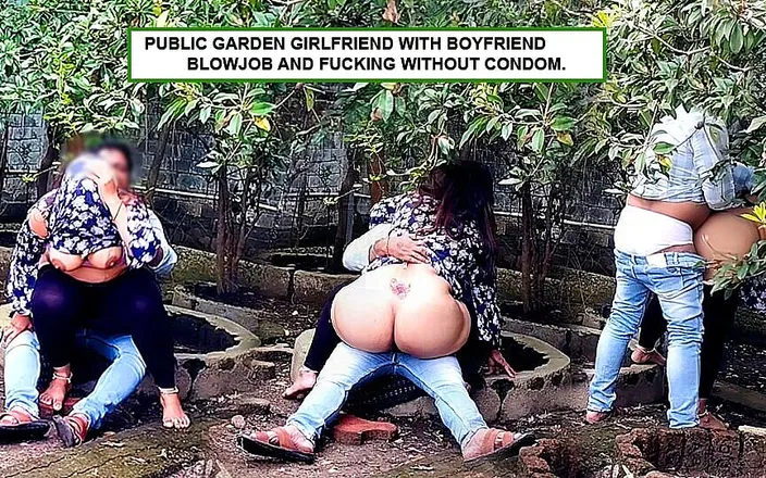 Big-Boobs-fuckers: Garden Girlfriend with Boyfriend Blowjob and Fucking Without Condom