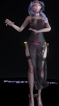 Miku-stellar-marionette erotik dövmeler; Siyah çoraplı; Cheongsam
