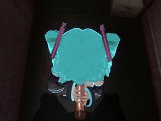 H3DC: 3D hentai POV Hatsune Miku suger din kuk hårt tills...