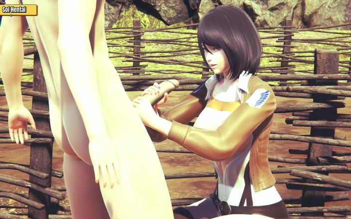 Soi Hentai: 헨타이 3D 무수정 - 타이탄 헨타이에 부착 - Mikasa