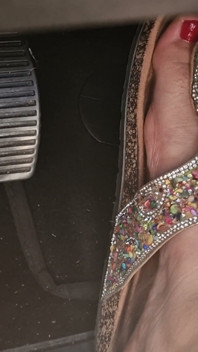 Heavy Traffic Pedal Pumping in Boho Slides: Low-cut Ethnic Dress POV