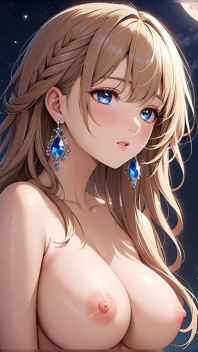 Moonlit Dreams - Ai Girl skąpana w miękkim księżycowym blasku