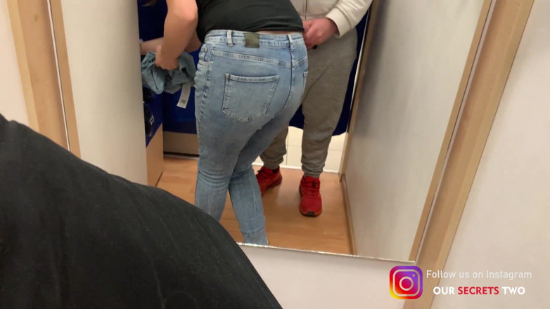 Our Secrets: Surprise cum in her panties in store changing room