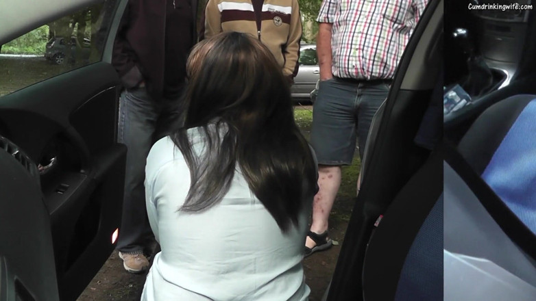 Cumdrinking Wife: Sucking off lots of strangers at the rest area